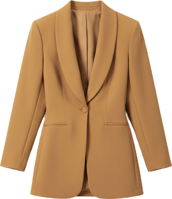 Women's Single-Button Shawl Lapel Blazer