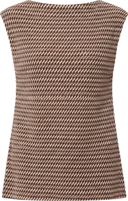 Women's Plisse Print Boat Neck Tunic Top