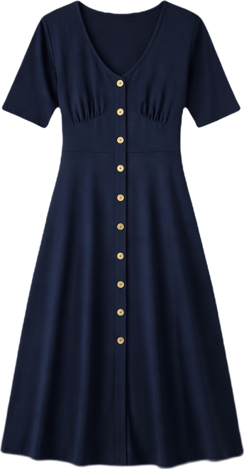 MSK Womens Midi V Neck Short Sleeve Fitted Fit + Flare Dress - JCPenney