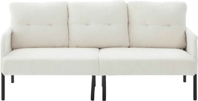 Streamdale Oversized Corduroy Loveseat Sofa with Metal Legs & Side Pockets