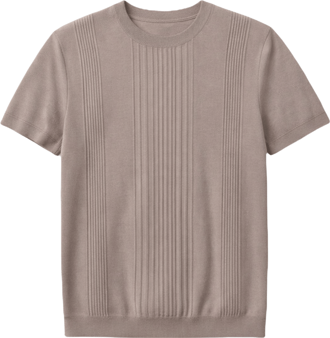 Men's Crew Rib Neck Raised Stripe Sweater