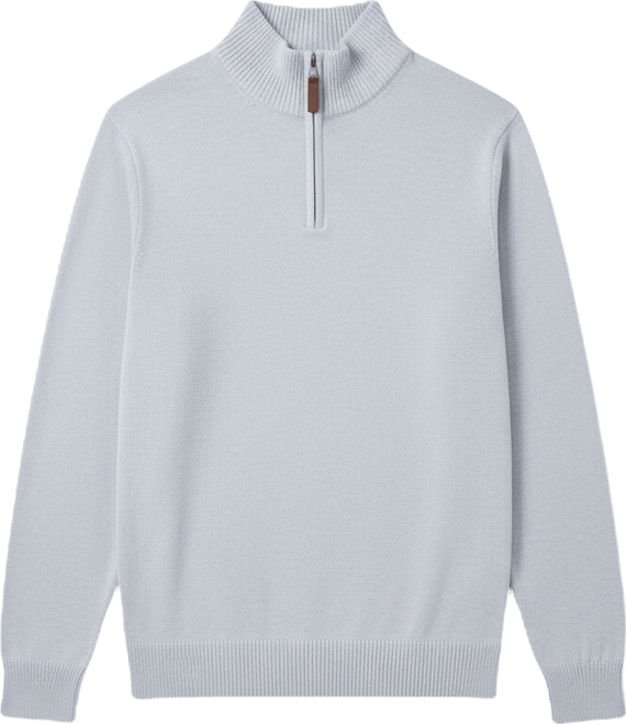 Men's  Quarter Zip Mock Neck Sweater