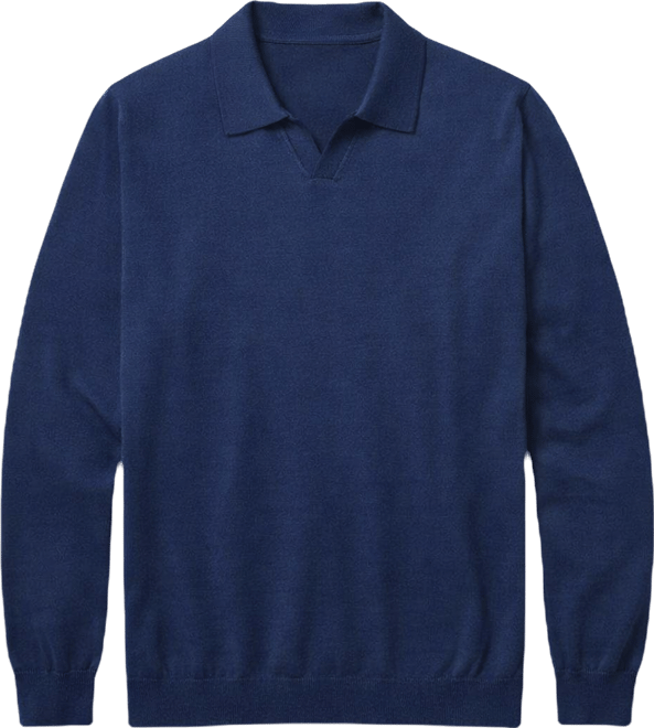 Men's Long Sleeve Sweater Johnny Collar Polo