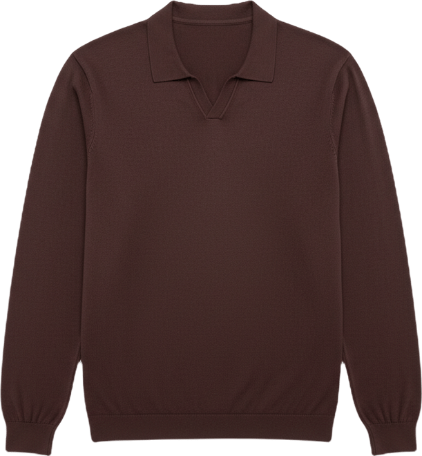 Men's Long Sleeve Sweater Johnny Collar Polo