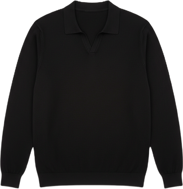 Men's Long Sleeve Sweater Johnny Collar Polo