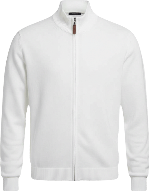 Men's  Full Zip Mock Neck Sweater