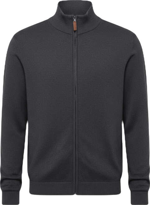 Men's  Full Zip Mock Neck Sweater