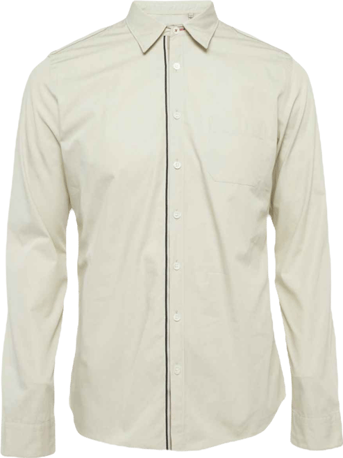 Men's Grey Cotton Long Sleeve Shirt