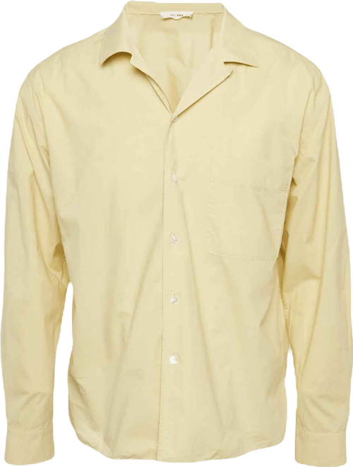 Men's Yellow Cotton Elijas Camp Collar Shirt