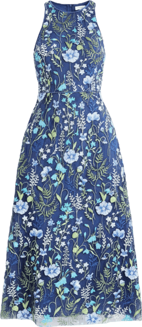 Maggy London Women's Embroidered Floral Midi Nylon Dress - Macy's