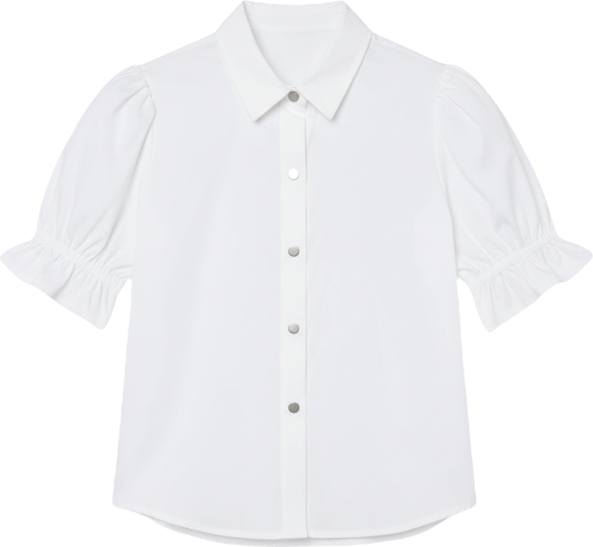 Petite Puffed-Sleeve Blouse