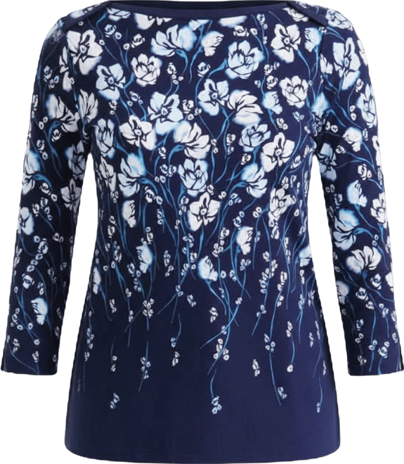 Women's Pima Cotton 3/4-Sleeve Boat-neck Top, Macy's Exclusive