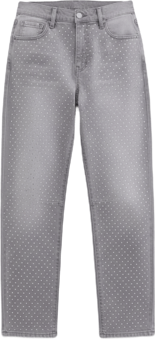 Women's High-Rise Rhinestone Barrel-Leg Jeans, Macy's Exclusive