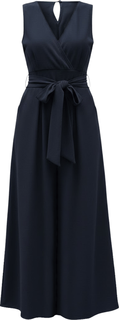 Women's Sleeveless Tie Front Jumpsuit