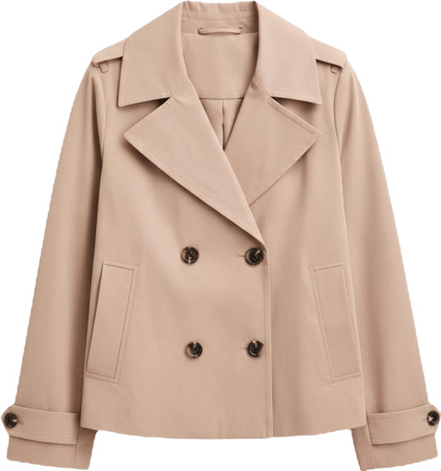 Women's Short Double-Breasted Trench Coat