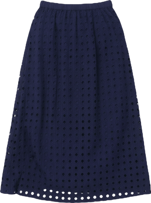 Women's Circle Eyelet Midi Skirt