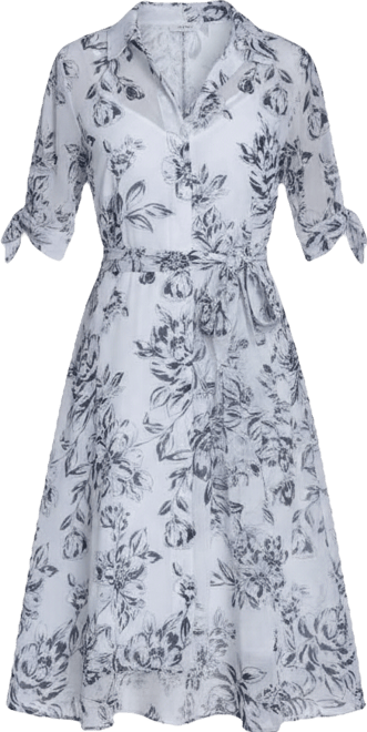 Women's Tie-Sleeve Printed Midi Dress