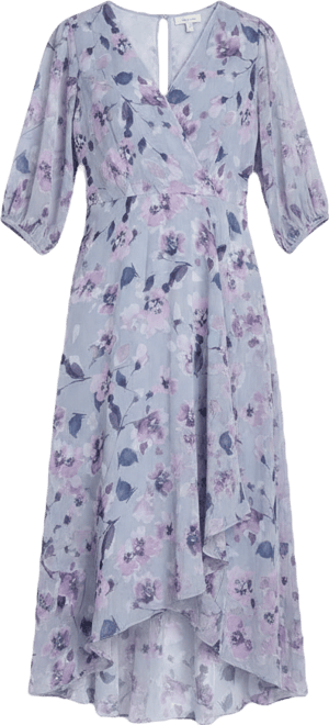 Women's Faux Wrap Balloon-Sleeve Dress