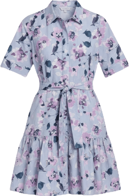 Women's Short-Sleeve Collared Shirt Dress