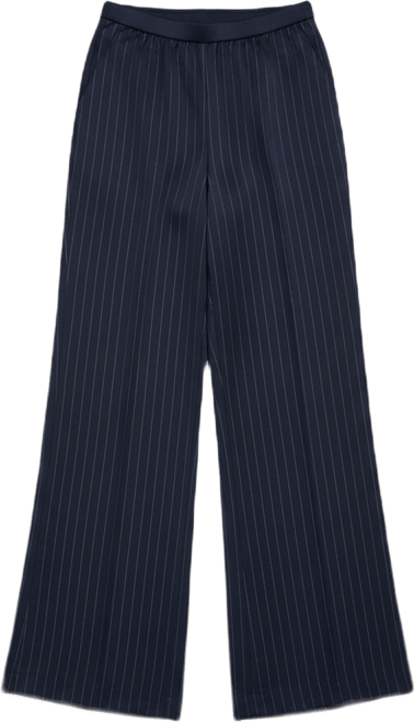 Women's Pinstripe Wide Leg Pull-On Pants