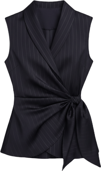Women's Pinstripe Sleeveless Top