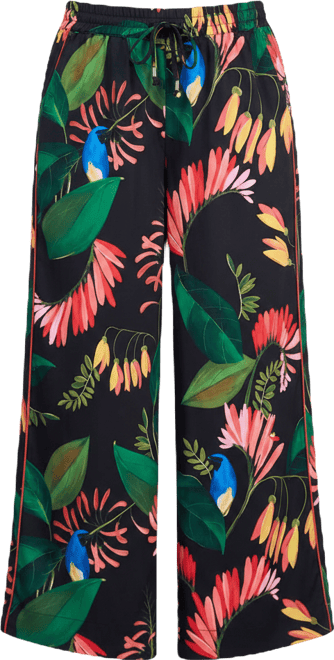 Women's Floral Wide-Leg Pull-On Pants