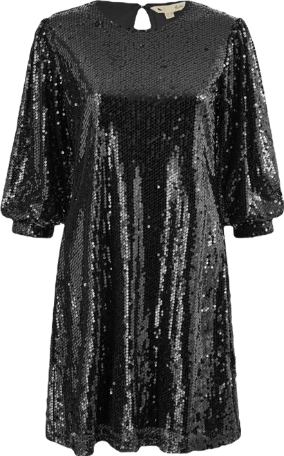 Women's Balloon Sleeve Sequin Mini Dress