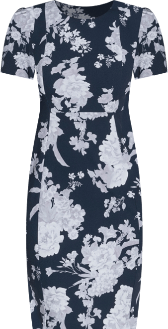 Petite Tulip-Sleeve Jewel Neck Sheath Dress