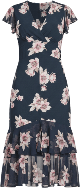 Women's Chiffon Combo Midi Dress