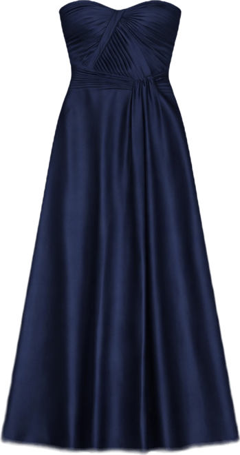 Women's Hammered Satin Strapless Gown