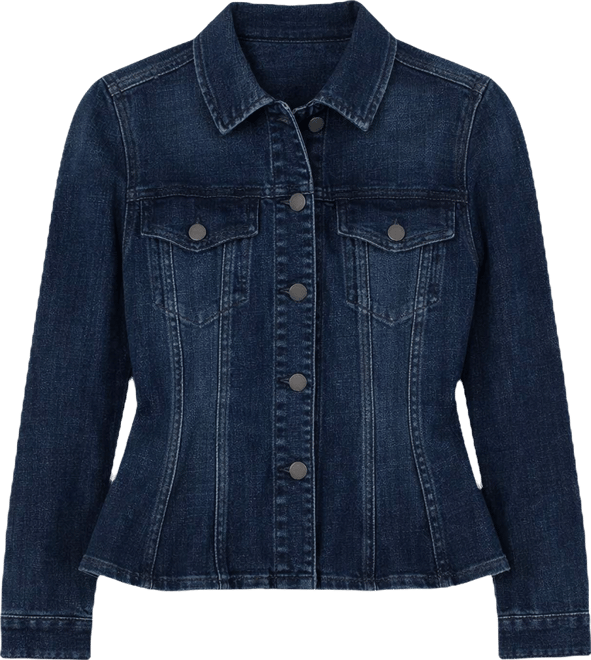 Petite Button-Front Trucker Jacket