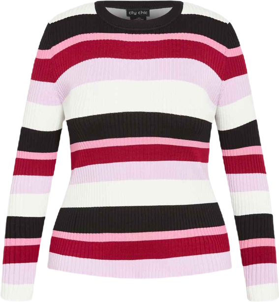 Plus Size 70's Stripe Sweater