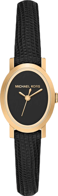 Women's Maude Three-Hand Black Leather Watch, 21mm