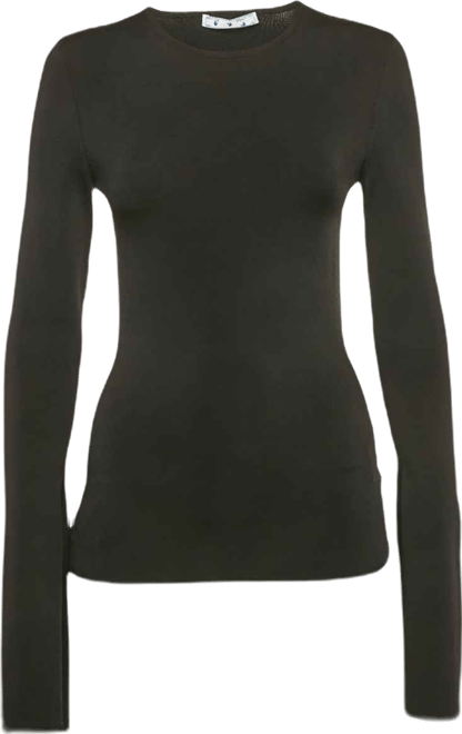 Women's Black Rib Knit Back Open Fitted Top