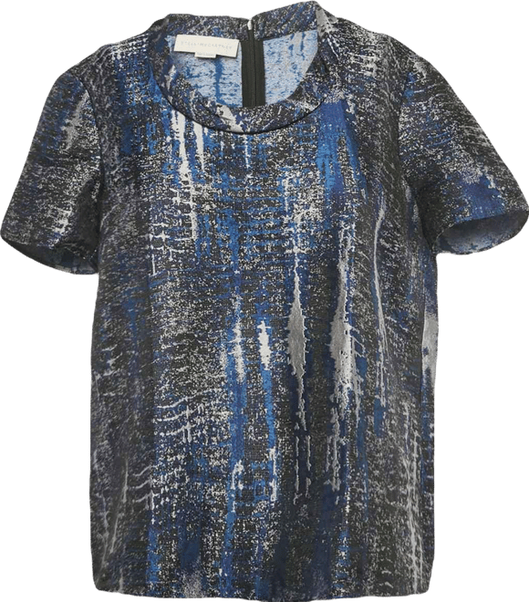Women's Blue Jacquard Blouse