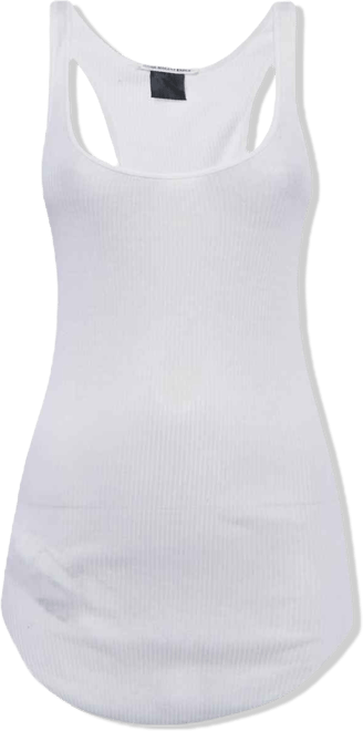 Women's White Rib Knit Tank Top