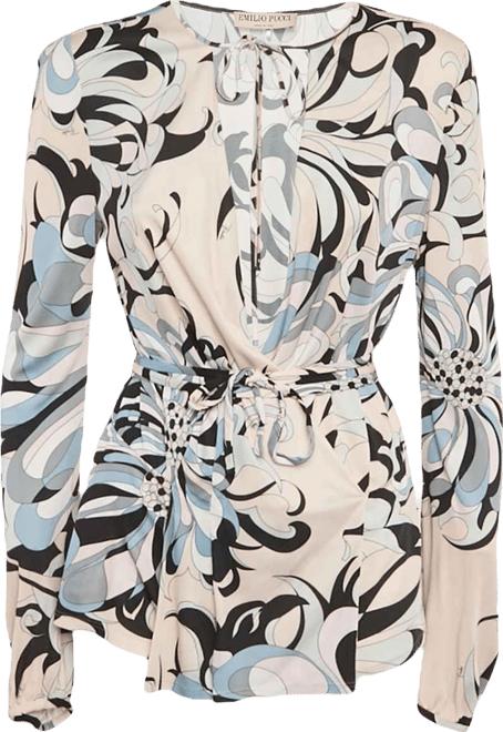 Women's Pink/blue Printed Jersey Top