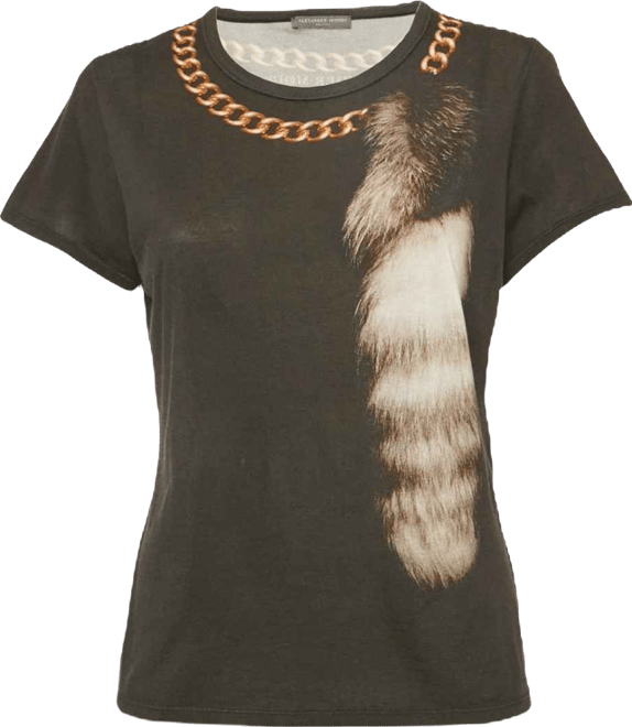 Women's Black Fox & Chain Printed Jersey T-Shirt