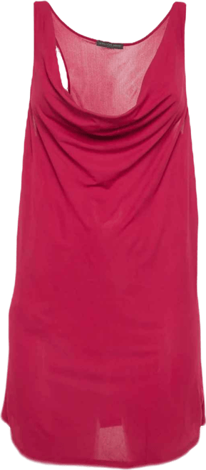 Women's Pink Crepe Cowl Neck Sheer Top