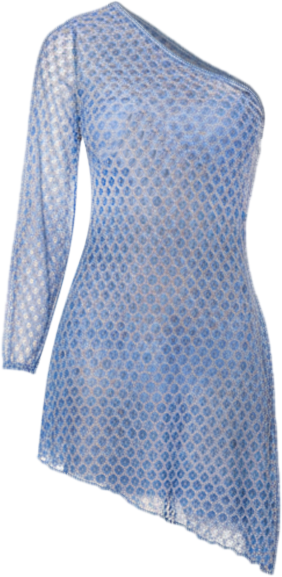 Women's Mesh One Shoulder Asymetric Dress