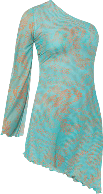 Women's Mesh One Shoulder Asymetric Dress