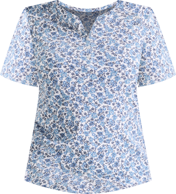 Plus Size Short-Sleeve Henley Top, Exclusively at Macy's