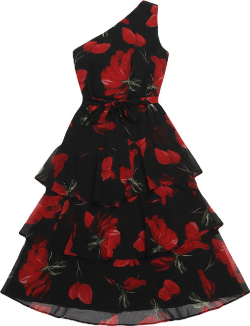 Petal and Pup Women's Brigette One Shoulder Tiered Midi Dress - Macy's