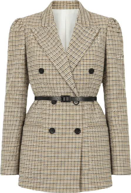 Women's Double-Breasted Checkered Blazer