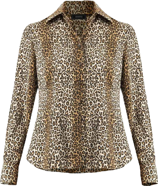 Women's Animal Print Satin Shirt