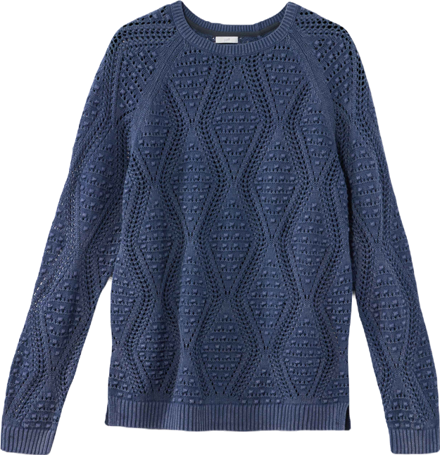 STONEWASHED POPCORN-STITCHED SWEATER | JJill
