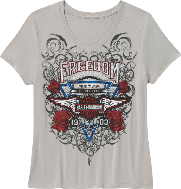 Women's Bling Highway Rider Short Sleeve V Neck | Harley-Davidson USA