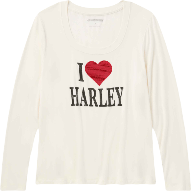 Women's Bling I Love Harley Long Sleeve Tee | Harley-Davidson USA