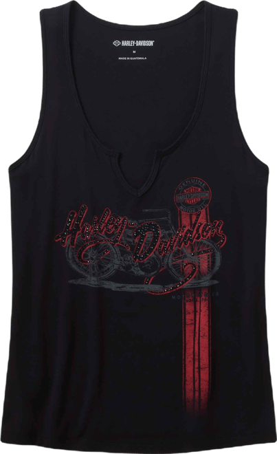Harley Davidson & Laconia タンクトップ S Women's Bling Rally n Ride Notch Neck Tank | Harley-Davidson USA