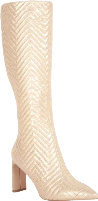 Prinkles Quilted Italian Block Heel Calf Boots